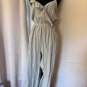 Susina Nordstrom Ruffle Light Blue Chambray Jumpsuit